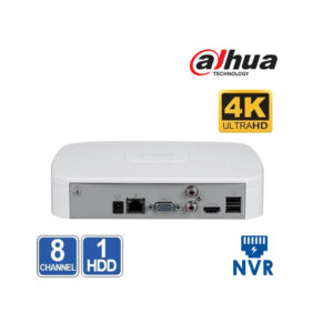 Dahua NVR2108-4KS3 – 8-Channel IP Recorder, 4K, HDMI/VGA, AI, 80 Mbps, White