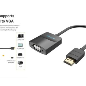 HDMI to VGA Adapter – Vention 42154, Active, with Audio Output