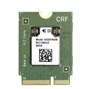 Intel Wi-Fi 6 AX201 up to 2974Mbps across 2.4GHz and 5GHz bands, Bluetooth 5.2, CNVio2 interface
