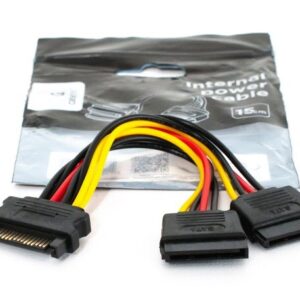 SATA Power 15-pin to Dual SATA Power cable (15 cm)