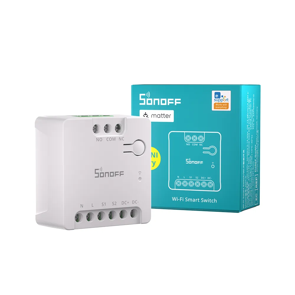 SONOFF MINI-D Dry Contact Wi-Fi Smart Switch – Matter-Compatible, AC DC, NO NC Relay