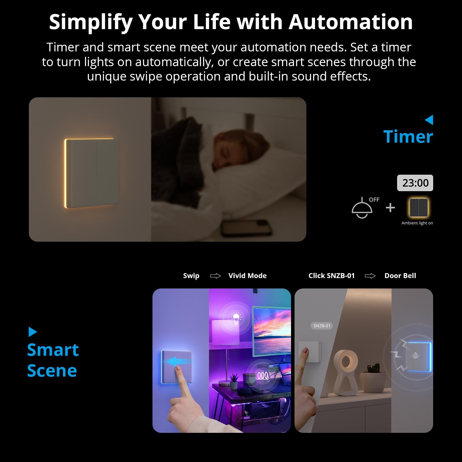SONOFF TX Ultimate Smart Touch Wall Switch – Full-Screen RGB, Wi-Fi, Matter-Compatible
