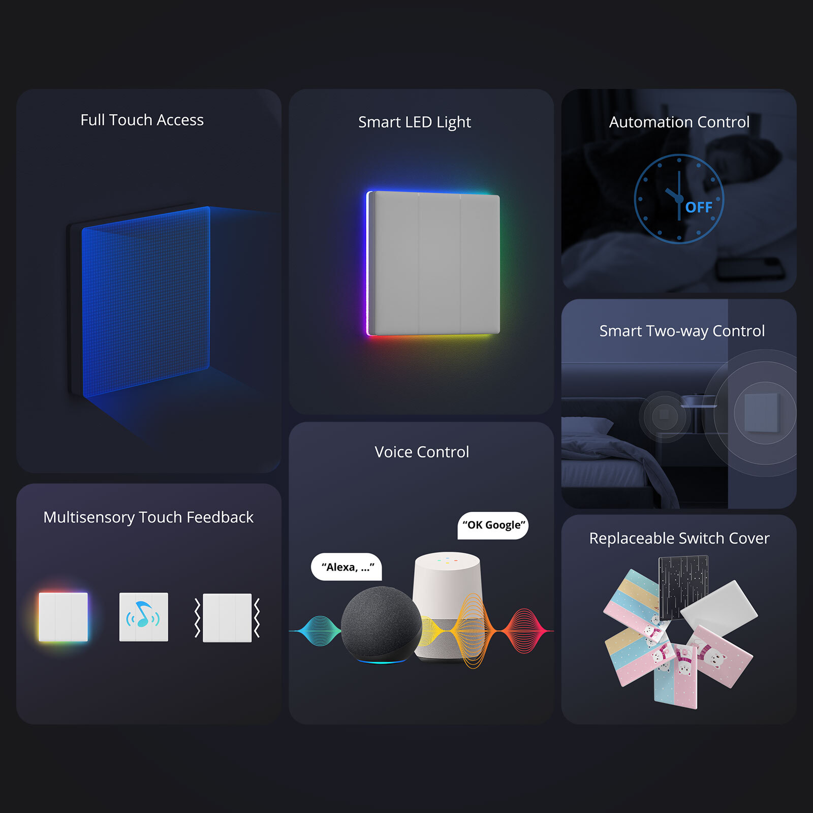 SONOFF TX Ultimate Smart Touch Wall Switch – Full-Screen RGB, Wi-Fi, Matter-Compatible