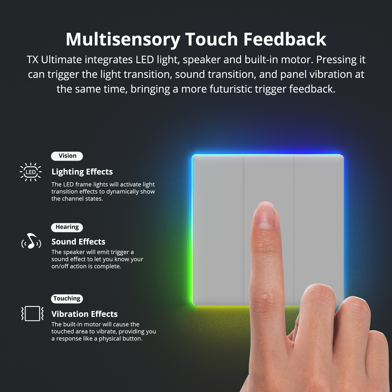 SONOFF TX Ultimate Smart Touch Wall Switch – Full-Screen RGB, Wi-Fi, Matter-Compatible