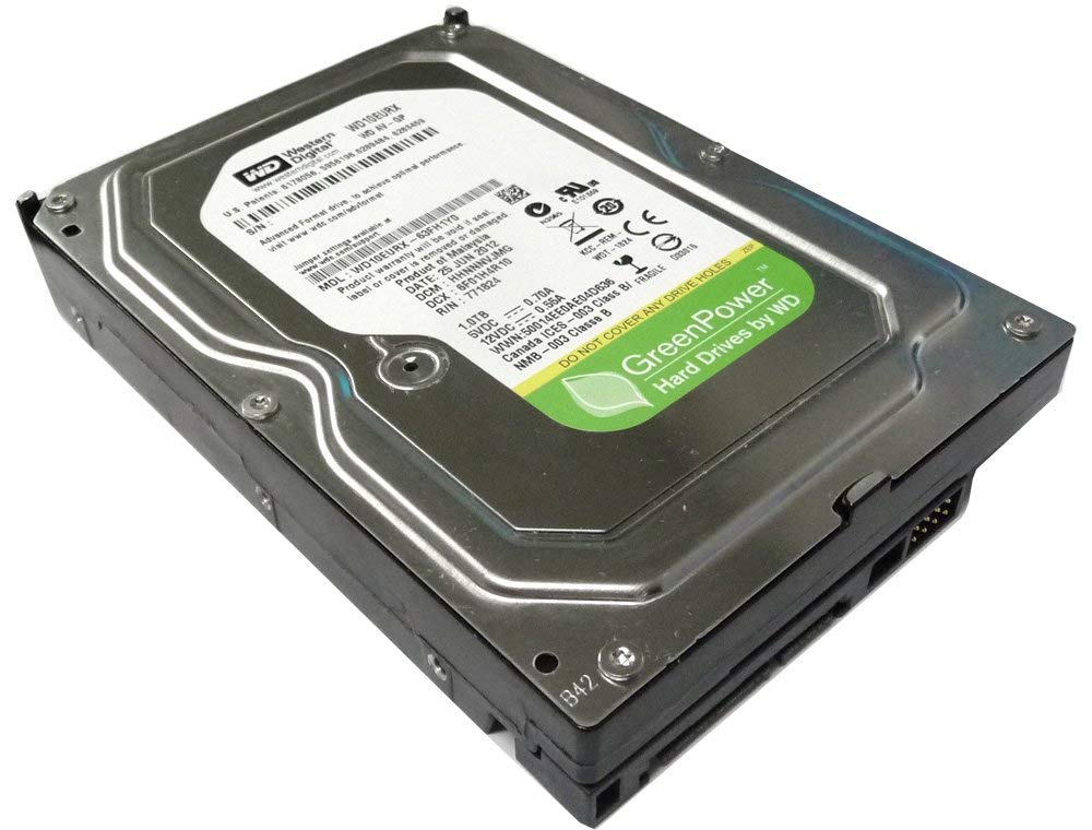 WD AV-GP 1TB 3.5" SATA III HDD 64MB cache, 5400 RPM, optimized for AV and surveillance systems