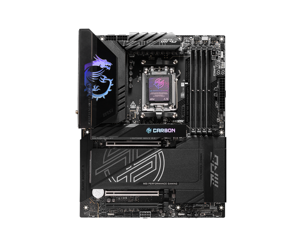 MSI MPG X870E Carbon WiFi is for AMD Ryzen 9000 series processors, AM5 socket, X870E chipset