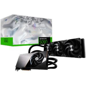 MSI NVIDIA GeForce RTX 5090 SUPRIM Liquid, 32GB GDDR7 memory, liquid cooling, designed for ultra-high-end gaming and professional workloads