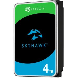 Seagate SkyHawk 4TB 3.5" SATA III hard drive with 256MB cache, 5400 RPM, designed for DVR/NVR